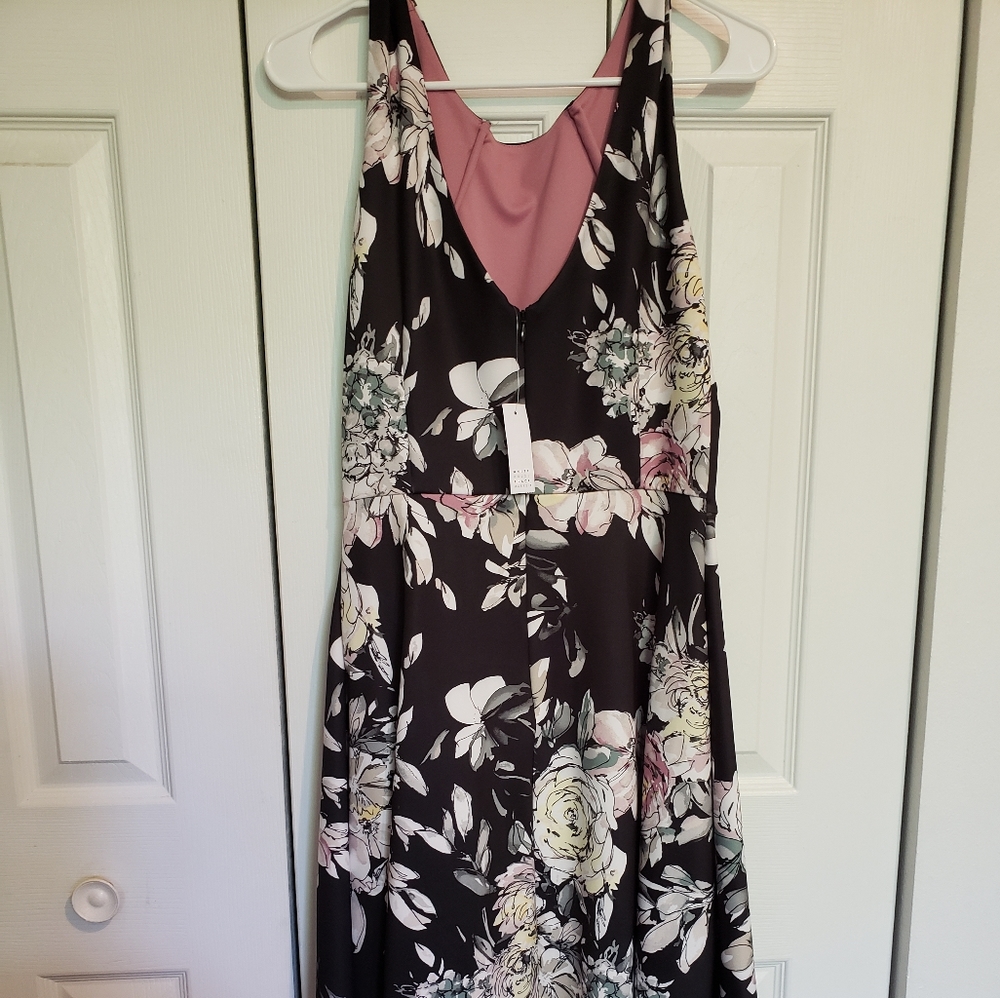 Floral  Draped  Dress